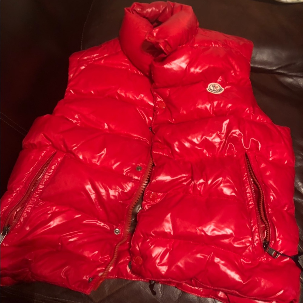 Red moncler vest Sz 2